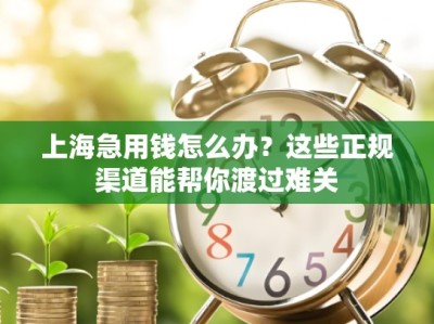 上海急用钱怎么办？这些正规渠道能帮你渡过难关